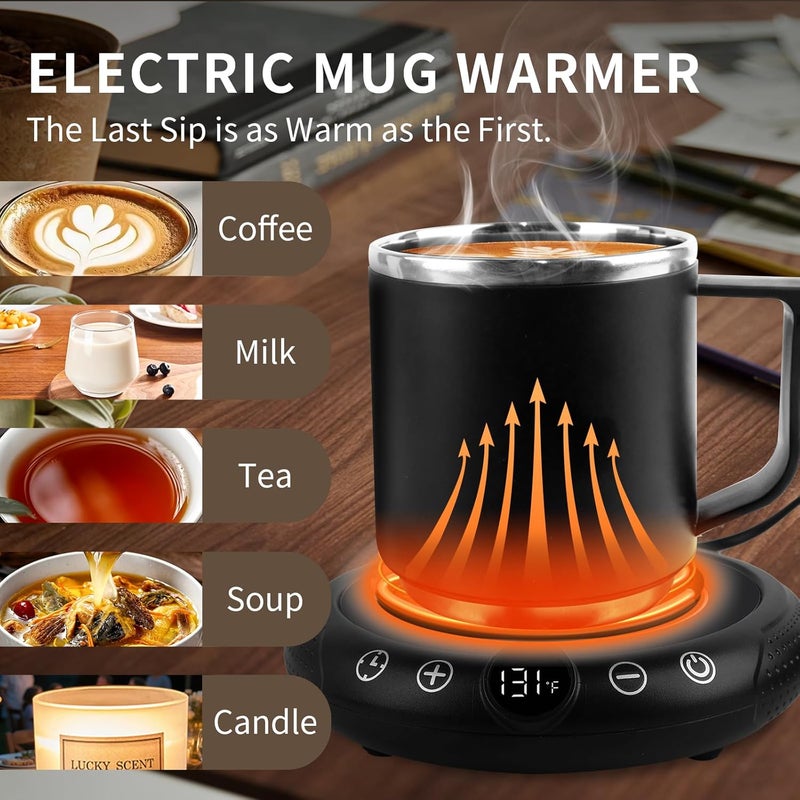 EIHO Coffee Mug Warmer, Valentines Day Gifts for Her Wife Girlfriend Daughter Him, Electric Cup Warmer for Desk, Candle Warmer Plate 8-Temp Setting & 1-12H Timer, Birthday Gifts for Women Men - Image 4
